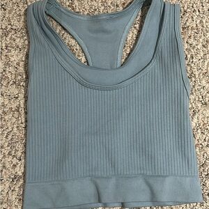 Ribbed Blue Tank Top